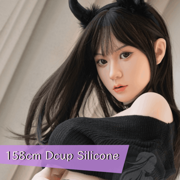 Freya realistic sex doll with dark hair and devil horns - Lovaé doll Australia official