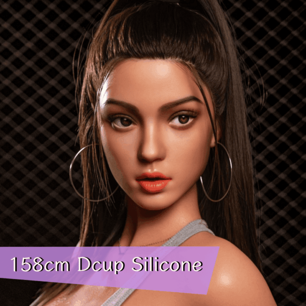 Daisy realistic sex doll on a stationary bike in grey gym wear - Lovaé doll Australia