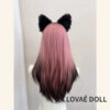 Long Pink and Black Ombre Straight Wig