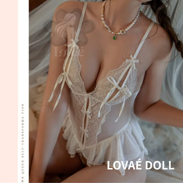 White Crotchless Babydoll Lingerie