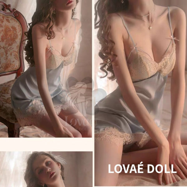 63 Light Blue Mesh Lingerie