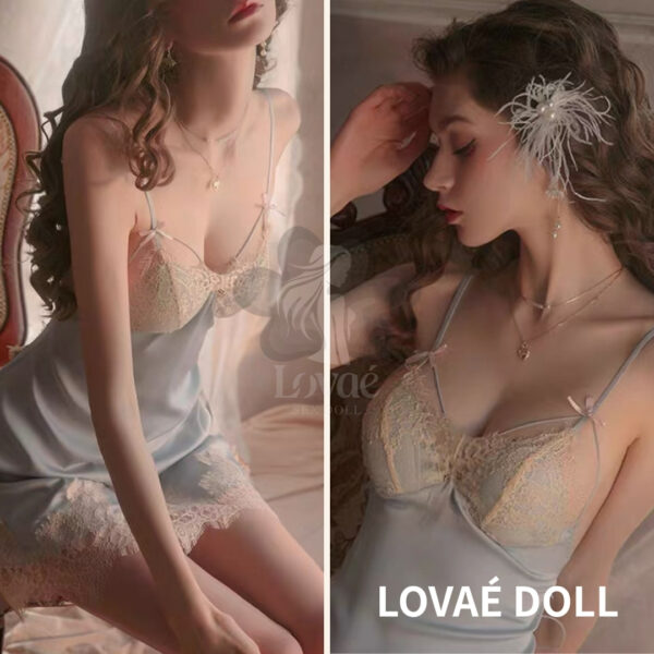 65 Light Blue Mesh Lingerie