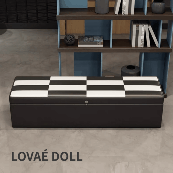 IMG_4519 Black and White Checkered Doll Storage Sofa