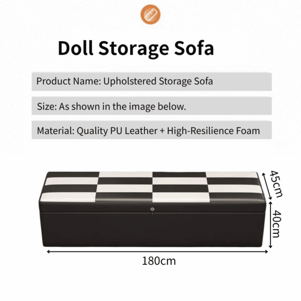 IMG_4531 Black and White Checkered Doll Storage Sofa